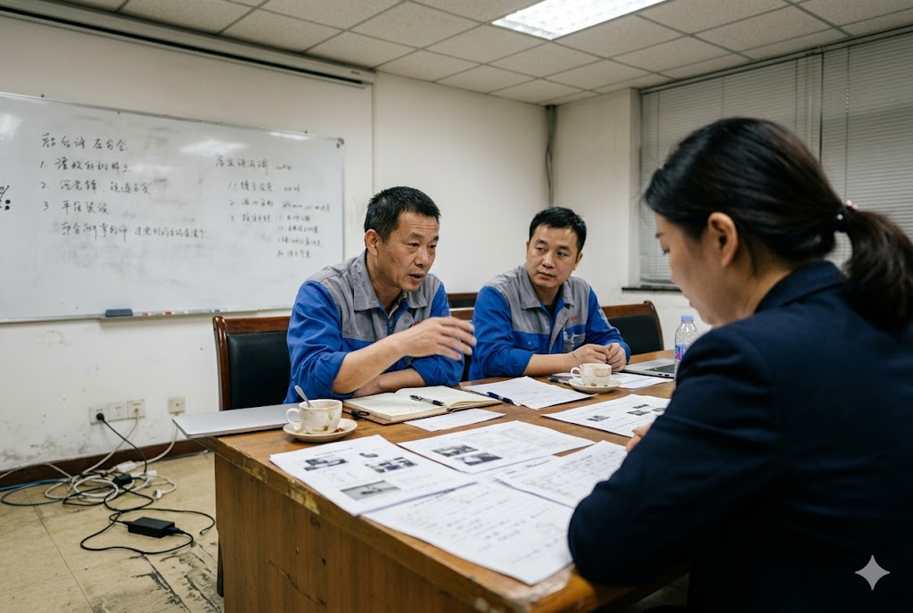 China Supplier Factory Audit Luckym sourcing team conducting supplier factory audit meeting in China (ID#4)