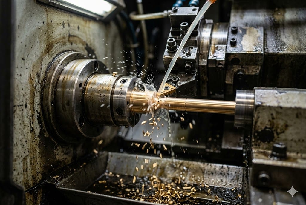 CNC Precision Turning CNC lathe precision turning brass custom mechanical part with coolant (ID#2)