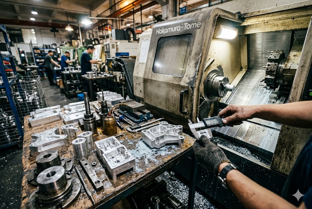 Precision Machining CNC machining quality inspection for custom mechanical parts manufacturing (ID#2)