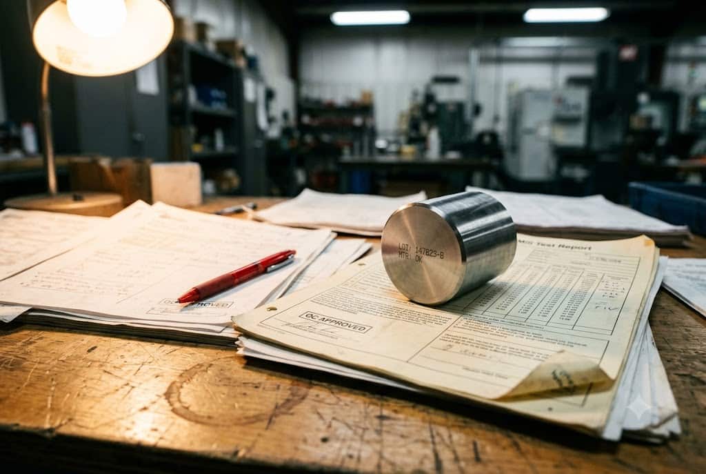 Certified Parts Quality Documentation Mill test report and QC-approved documents for custom machined parts (ID#3)