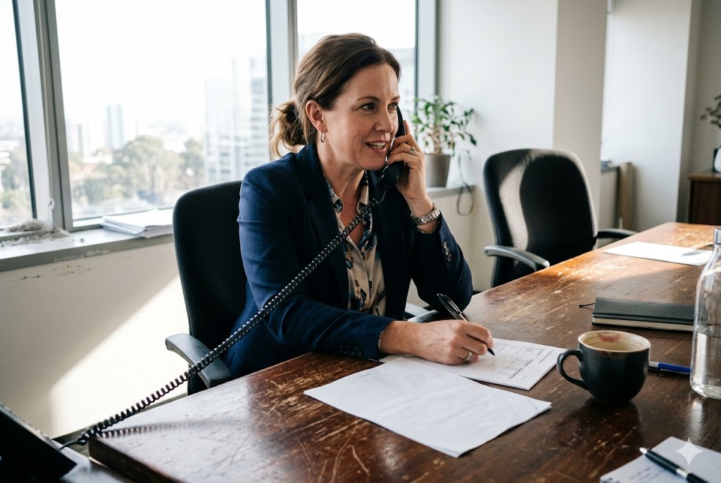 Supplier Sourcing Phone Call Purchasing manager consulting supplier by phone for custom mechanical parts sourcing (ID#3)