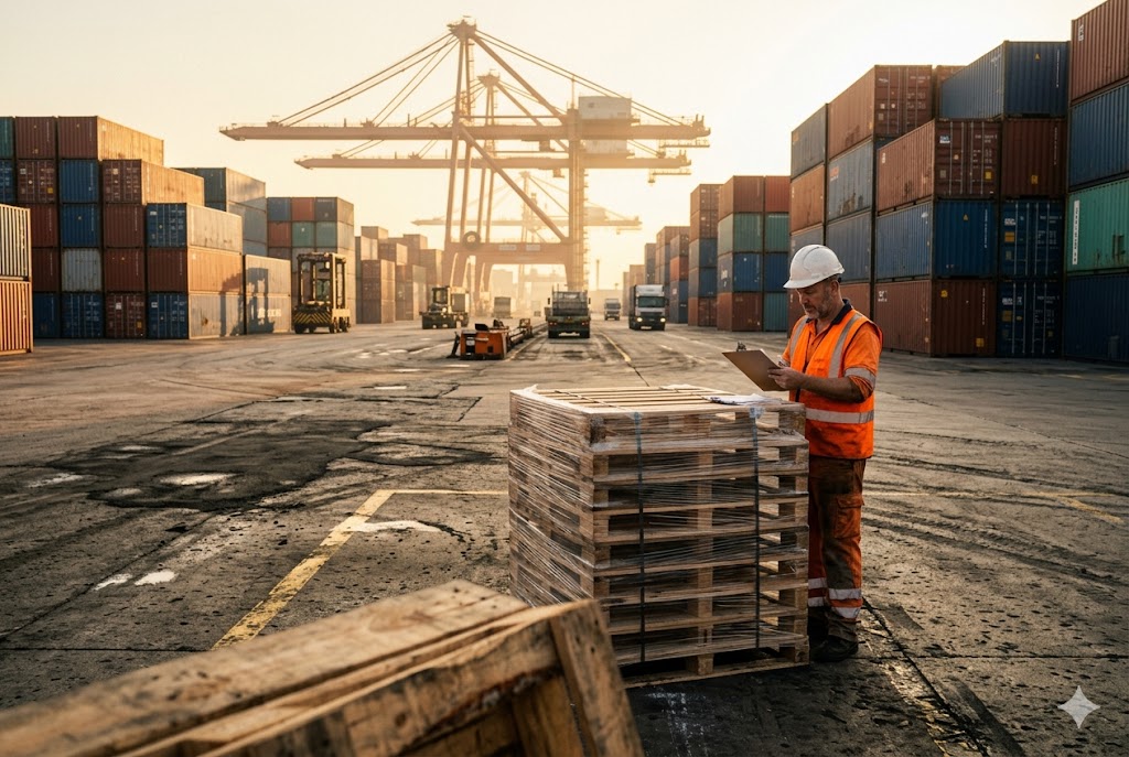 Global Logistics Logistics coordinator managing export shipments at container terminal (ID#4)