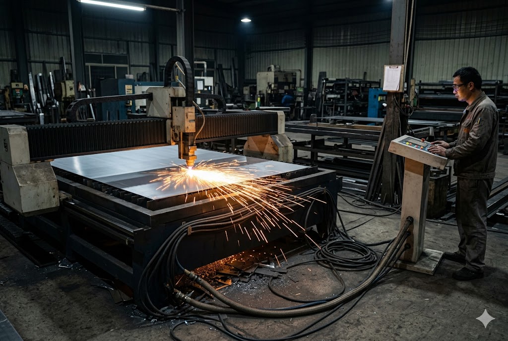 CNC Plasma Cutting Factory CNC plasma cutting machine processing custom steel sheet in Chinese factory (ID#4)