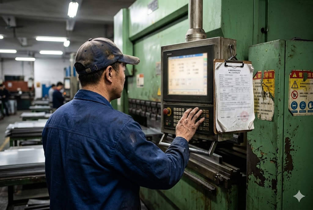 CNC Machine Programming China CNC press brake operator programming machine control panel in China parts factory (ID#4)