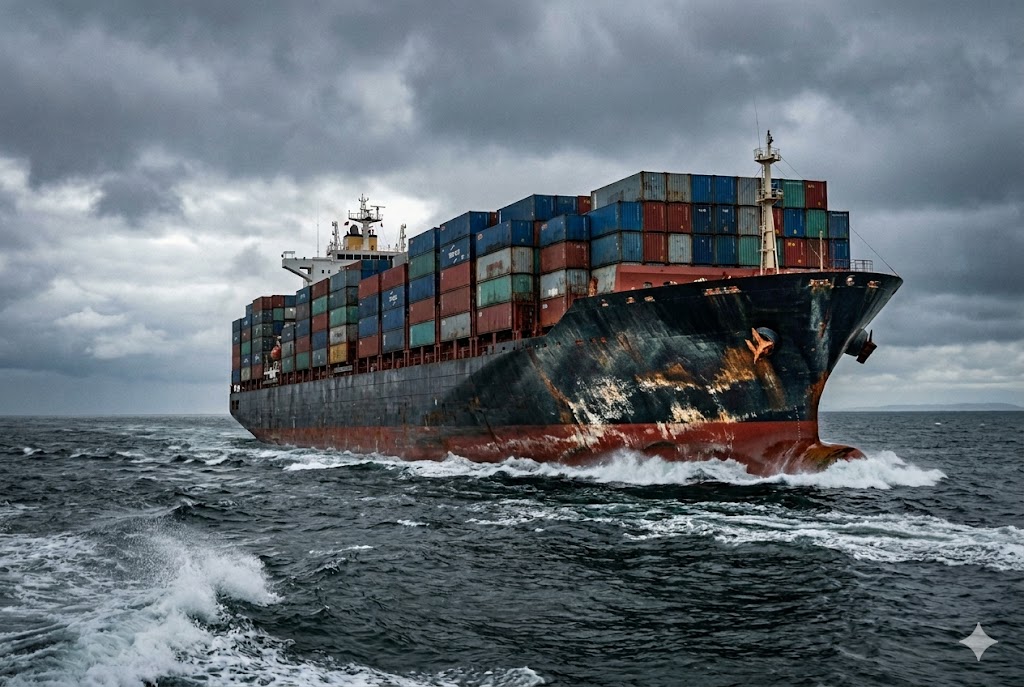 Ocean Freight Container ship transporting international mechanical parts shipments worldwide (ID#5)