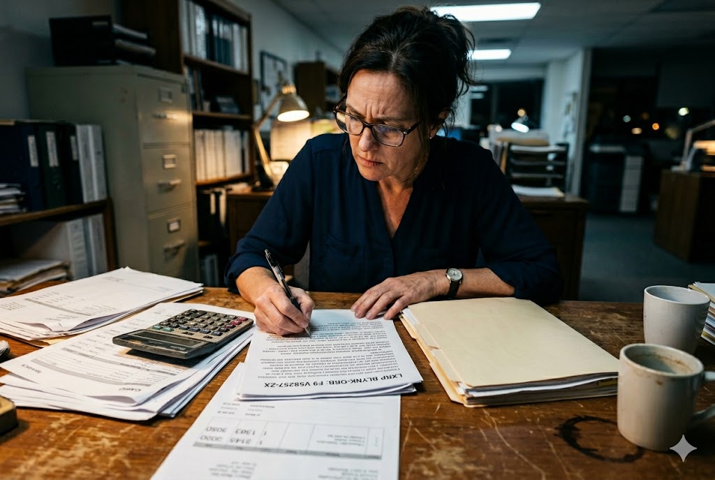 Parts Sourcing Review Purchasing manager reviewing supplier quotations for custom mechanical parts orders (ID#5)