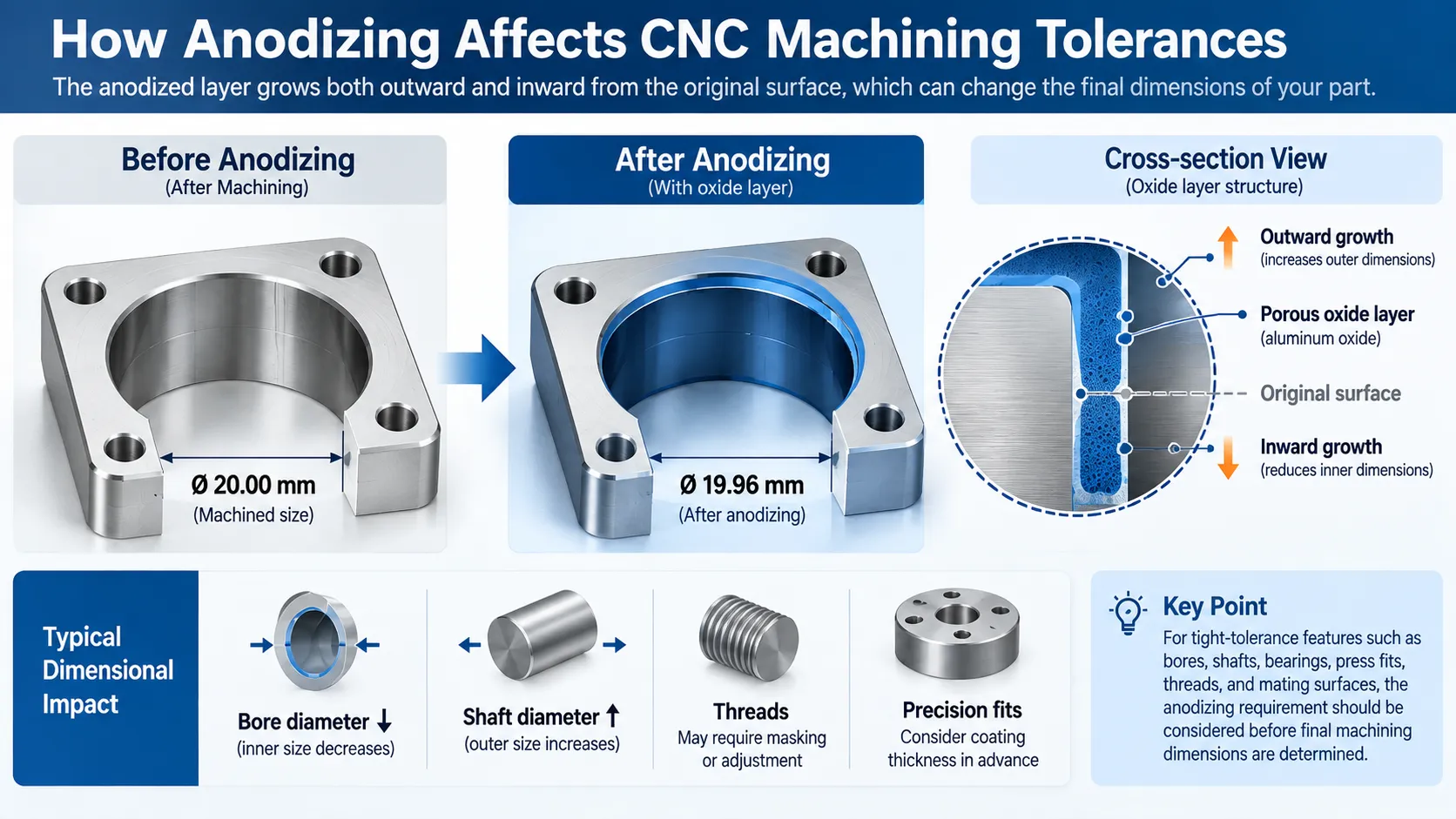 How anodizing affects CNC machining tolerances