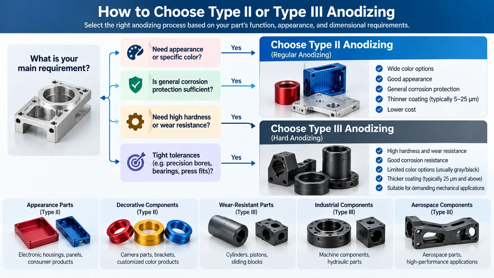 How to choose Type II or Type III anodizing